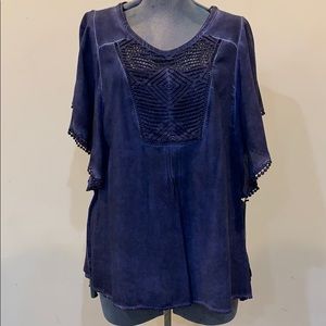 *NWT* Knox Rose at TARGET Navy Blue Boho Blouse